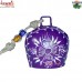 The Queen - Tiny Purple Cowbell with White Flower Design - Cone Painting