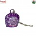 The Queen - Tiny Purple Cowbell with White Flower Design - Cone Painting