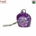 The Queen - Tiny Purple Cowbell with White Flower Design - Cone Painting