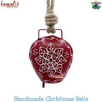 Red Christmas Cow Bells For Mantel Wreath and Outdoor Decor