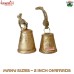 Small Rustic Tub Bell - Golden Bells for Christmas Crafts - Wooden Striker