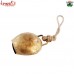 Vintage Style Rustic Golden Handmade Home Garden Decor Cow Bell Ornament with Hemp Hanger