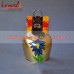 Legendary Swiss Cow Bell With Silk Screen Printing - Brass Body and Leather Hanger - Flower Design