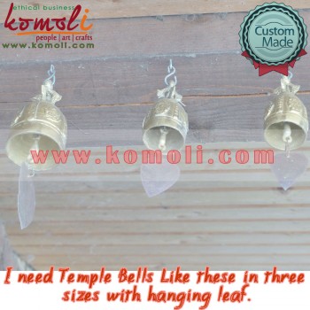 Custom Made Brass Thai Temple Bells - Customized Design of Solid Brass Bells with Iron Sheet Leaf