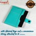 Custom Made Debossed Branding Genuine Leather Turquois Blue Passport Sleeve Cover