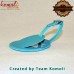 Custom Made Debossed Branding Genuine Leather Turquois Blue Round Luggage Tag