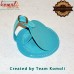 Custom Made Debossed Branding Genuine Leather Turquois Blue Round Luggage Tag