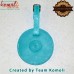 Custom Made Debossed Branding Genuine Leather Turquois Blue Round Luggage Tag