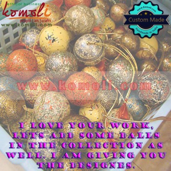 My Basket Full of Assorted Paper Mache Hand Painted Balls - Custom Made Hand Painted Paper Mache Balls