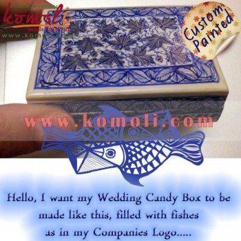 Special Wedding Favor Hand Painted Paper Mache Boxes - Beautiful Custom Made Designs