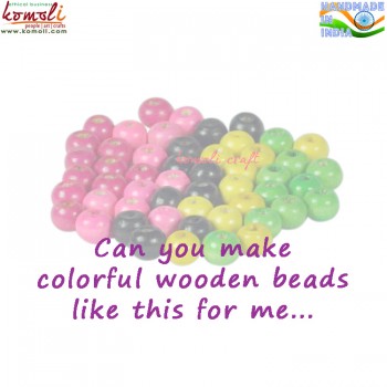 Tiny Multi - Colored Wooden Crafting Beads 