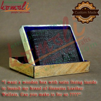 Custom Made Wooden Flat Box for Wallet Packing