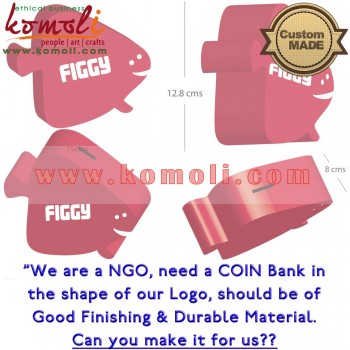 My Figgy Coin Bank - Custom Made Wooden Fish Shape Coin Bank