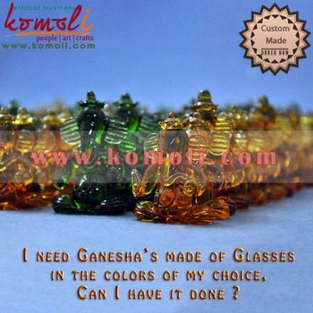 Ganesha Parade - Made to Order Wedding Gift - Wooden Boxes and Glass Ganesha Combination