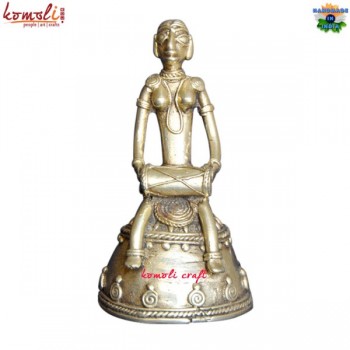 Dholak Tribal Bell - Dhokra Lost Wax Casting Sculpture