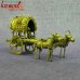 Golden Artistic Bullock Cart - Fine Dhokra Artifact