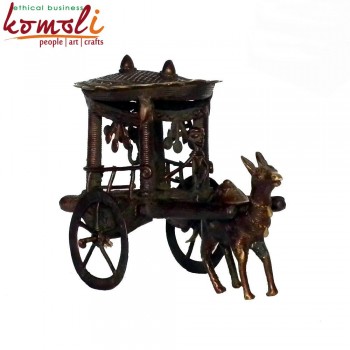 Olden Days Tribal Camel Cart - Miniature Bell Metal Bronze Dhokra Sculpture