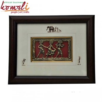 Folk Farmers - Dhokra Wall Art Accent Mural - Tribal Art