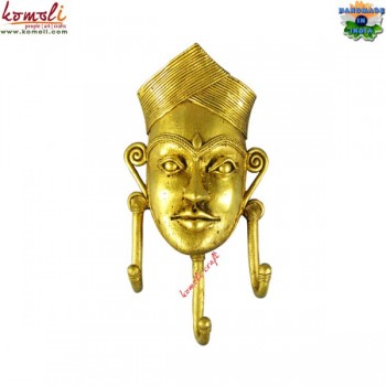 Tribal Man Face Mask - Coat Hanger - Customized Metal Sculpture