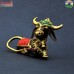 Colorful Dhokra - Angry Nandi (Small - 6 Inch)