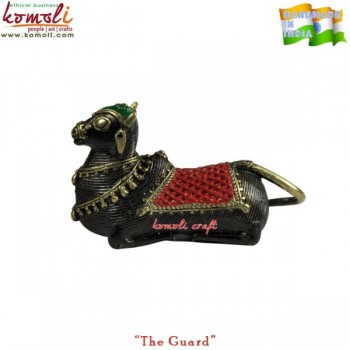 The Symbol of Devotion - Nandi - Colorful Dhokra Sculpture