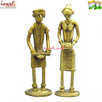 Tribal Musical Couple - Dhokra Statue