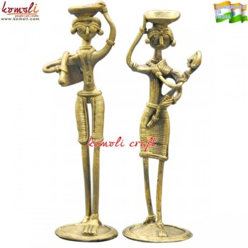 The Farmer Family - Tribal Couple with Child - Lost Wax Casting Artwork