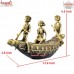 Tortoise Head Boat with Three Rowing Tribal - Lost Wax Casting Sculpture