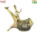 Riding on a Fish - Decorative Lost Wax Casting Sculpture - Dhokra Candle Holder