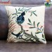 Birds on the Tree - Vibrant Indian Hand Embroidered Cushion Cover - 16 Inches