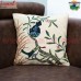 Birds on the Tree - Vibrant Indian Hand Embroidered Cushion Cover - 16 Inches