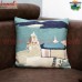 Church in the Landscape - Hand Embroidery Modern Design Cushion Cover - 16 inches