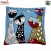 Adorable Cats - All Over Embroidery Handmade Cushion Cover - Throw Pillow Cover