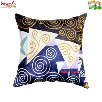 Geometry of Spirals and Triangles  - All Over Embroidered Cushion Covers - Throw Pillow Cover