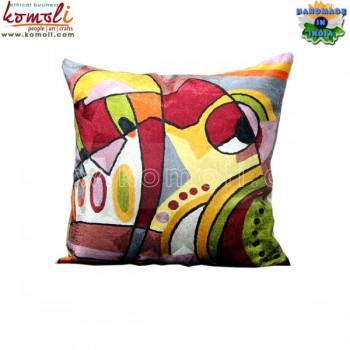 Abstract Stick - All Over Embroidery Handmade Cushion Cover
