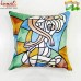 Hugging Couple Embroidery Cushion Covers - Throw Pillow Cover