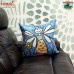 Blue Elf Designer All Over Embroidery Handmade Cushion Cover