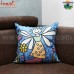 Blue Elf Designer All Over Embroidery Handmade Cushion Cover