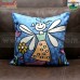 Blue Elf Designer All Over Embroidery Handmade Cushion Cover