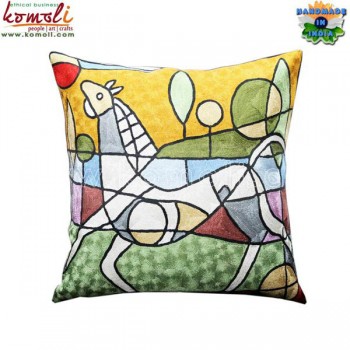 Horse Handmade Embroidery Cushion Cover Throw Pillow Cover