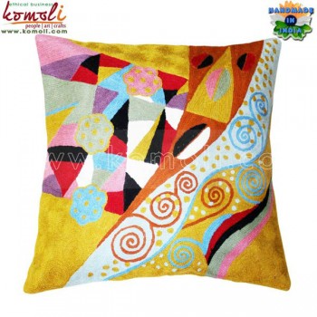 Mustard Patch Abstract Modern Handmade Cushion Cover