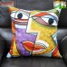 Right Wing Face Design Handmade Embroidery Cushion Covers Picasso Designs