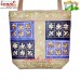 Chess Design Embroidery Pattern Suede Leather Large Tote Bag