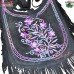 Leather suede Oversize Embroidery Bag with Frills