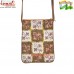 Chess Pattern Embroidery Suede Leather - Crossbody Sling Bag