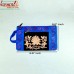 Royal Blue Suede Leather Embroidery Hand Pouch - Custom Pattern Available