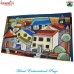 Building On Street - Colorful Abstract Modern Theme Embroidery Rug for Home and Outdoor