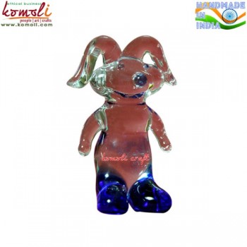 Blue Bunny Rabbit - Handmade Glass Decor