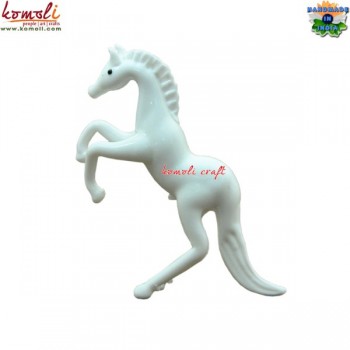 Precision By Hands - Small White Wild Horse - Home Decoration Boro Glass Handmade Artwork