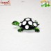 Tiny Cute Little Green Turtle with While Polka Dots - Boro Glass Flameworking